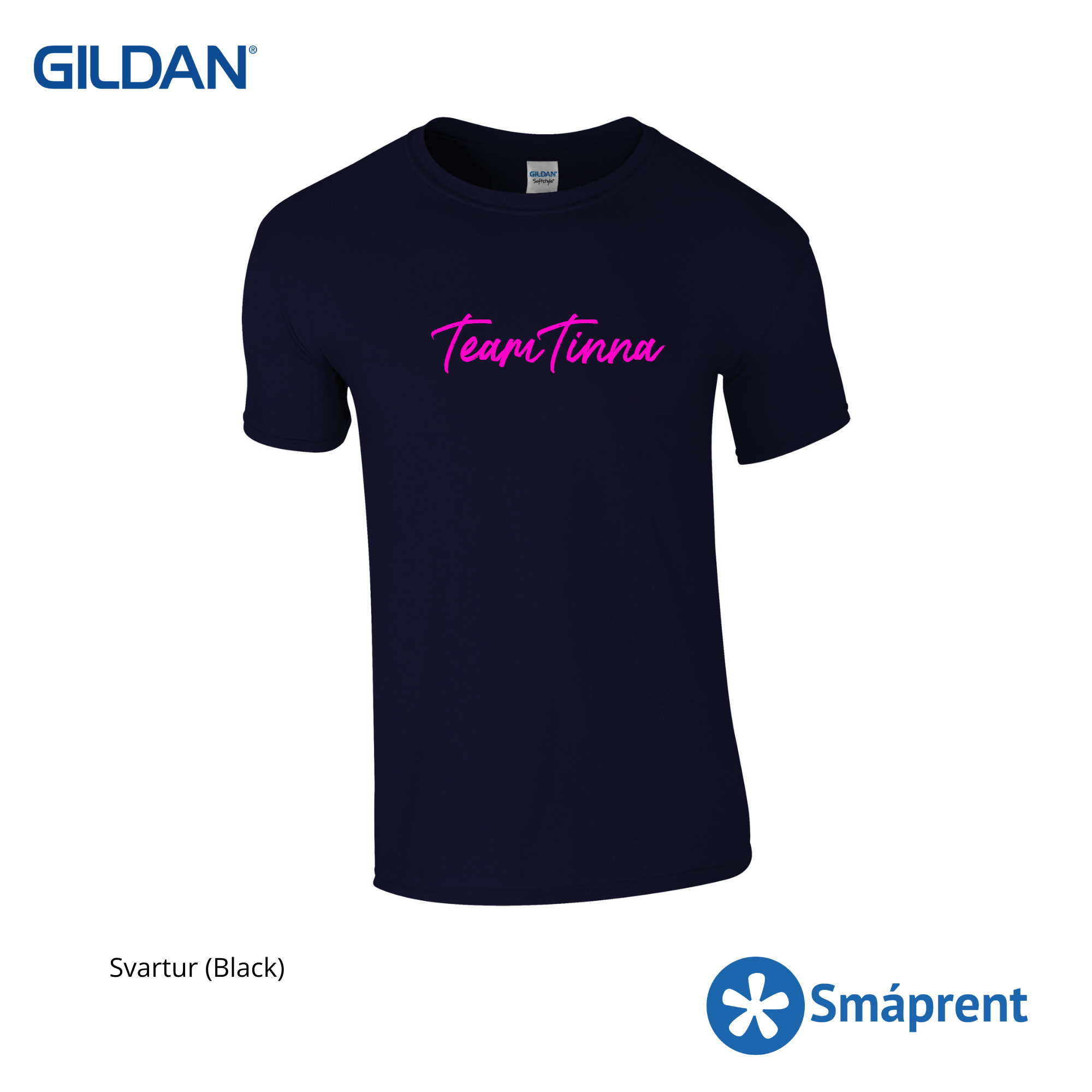 Svartur Team Tinna bolur - Gildan